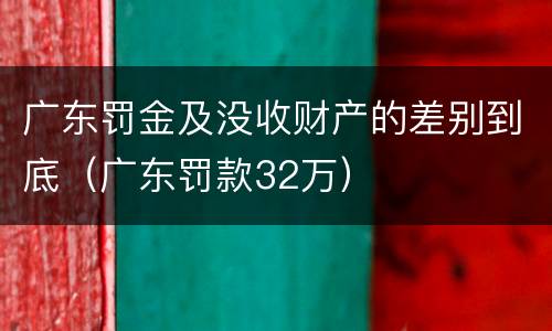 广东罚金及没收财产的差别到底（广东罚款32万）
