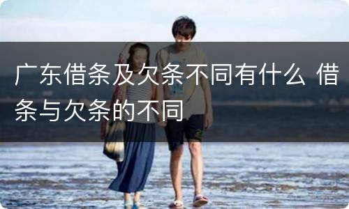 广东借条及欠条不同有什么 借条与欠条的不同