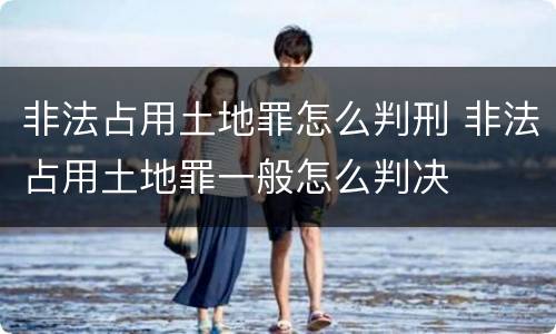 非法占用土地罪怎么判刑 非法占用土地罪一般怎么判决