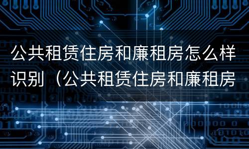 公共租赁住房和廉租房怎么样识别（公共租赁住房和廉租房怎么样识别出来）