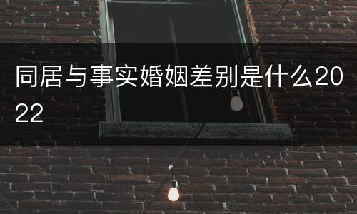 同居与事实婚姻差别是什么2022