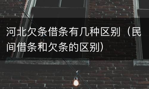 河北欠条借条有几种区别（民间借条和欠条的区别）