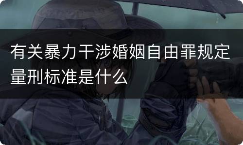 有关暴力干涉婚姻自由罪规定量刑标准是什么