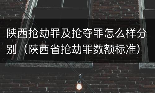陕西抢劫罪及抢夺罪怎么样分别（陕西省抢劫罪数额标准）