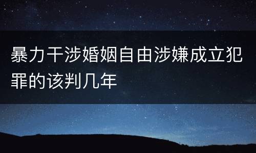暴力干涉婚姻自由涉嫌成立犯罪的该判几年