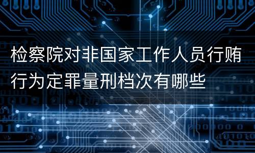 检察院对非国家工作人员行贿行为定罪量刑档次有哪些