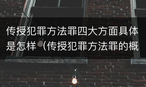 传授犯罪方法罪四大方面具体是怎样（传授犯罪方法罪的概念和特征）