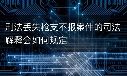 刑法丢失枪支不报案件的司法解释会如何规定