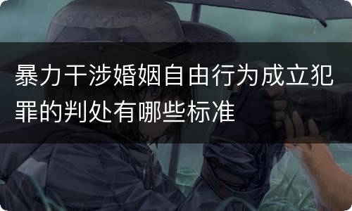 暴力干涉婚姻自由行为成立犯罪的判处有哪些标准