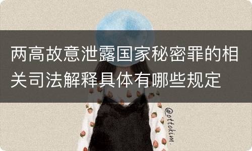两高故意泄露国家秘密罪的相关司法解释具体有哪些规定