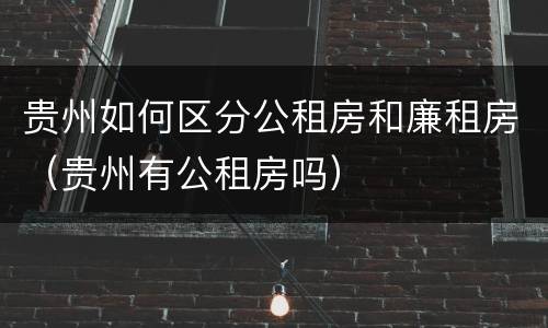 贵州如何区分公租房和廉租房（贵州有公租房吗）