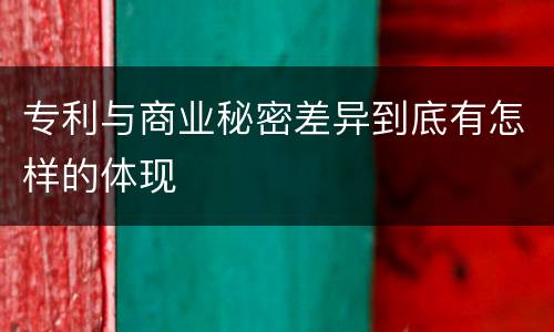 专利与商业秘密差异到底有怎样的体现