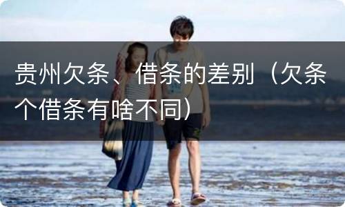 贵州欠条、借条的差别（欠条个借条有啥不同）