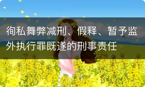 徇私舞弊减刑、假释、暂予监外执行罪既遂的刑事责任