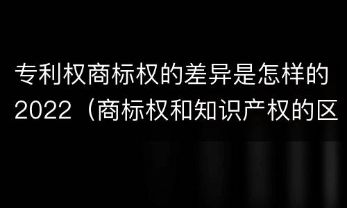 专利权商标权的差异是怎样的2022（商标权和知识产权的区别）