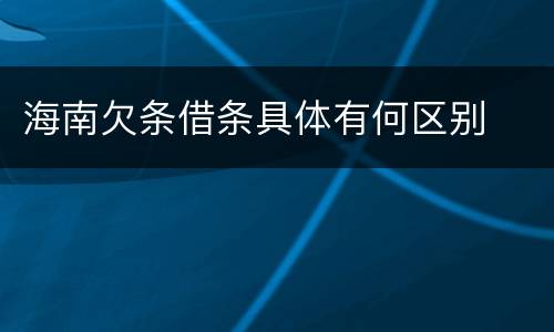 海南欠条借条具体有何区别