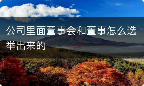 公司里面董事会和董事怎么选举出来的