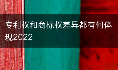 专利权和商标权差异都有何体现2022