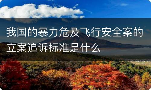 我国的暴力危及飞行安全案的立案追诉标准是什么