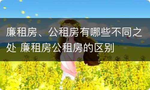 廉租房、公租房有哪些不同之处 廉租房公租房的区别