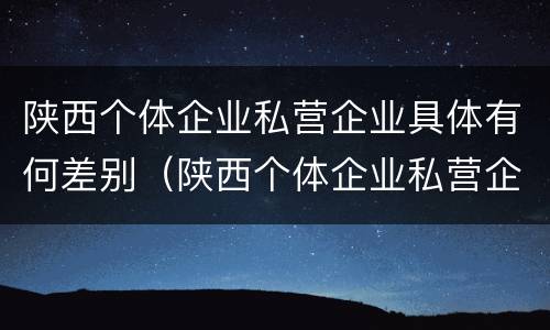 陕西个体企业私营企业具体有何差别（陕西个体企业私营企业具体有何差别呢）