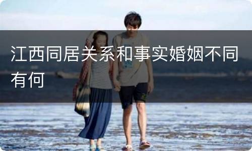 江西同居关系和事实婚姻不同有何