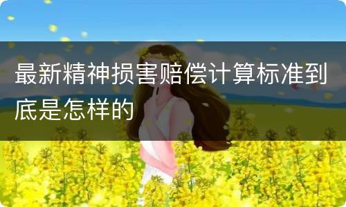 最新精神损害赔偿计算标准到底是怎样的
