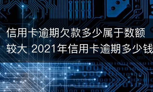 信用卡逾期欠款多少属于数额较大 2021年信用卡逾期多少钱