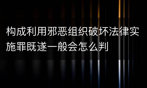 构成利用邪恶组织破坏法律实施罪既遂一般会怎么判