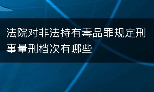 法院对非法持有毒品罪规定刑事量刑档次有哪些