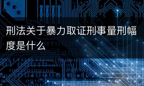 刑法关于暴力取证刑事量刑幅度是什么