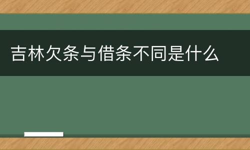 吉林欠条与借条不同是什么