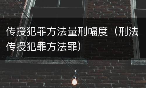 传授犯罪方法量刑幅度（刑法传授犯罪方法罪）