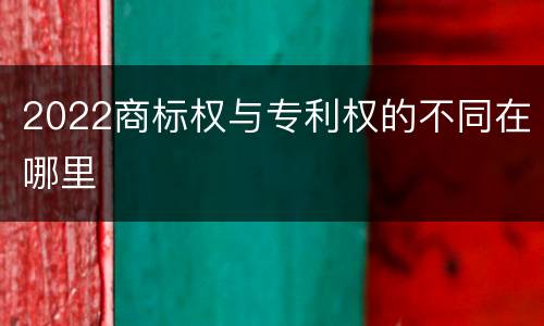 2022商标权与专利权的不同在哪里