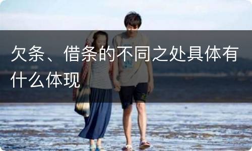 欠条、借条的不同之处具体有什么体现
