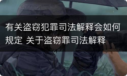 有关盗窃犯罪司法解释会如何规定 关于盗窃罪司法解释