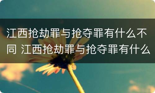 江西抢劫罪与抢夺罪有什么不同 江西抢劫罪与抢夺罪有什么不同之处
