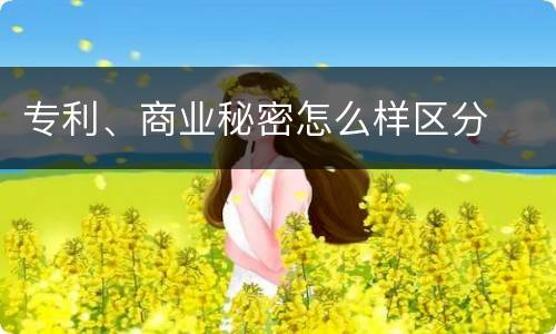专利、商业秘密怎么样区分