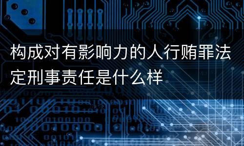 构成对有影响力的人行贿罪法定刑事责任是什么样