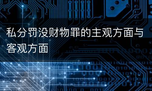 私分罚没财物罪的主观方面与客观方面