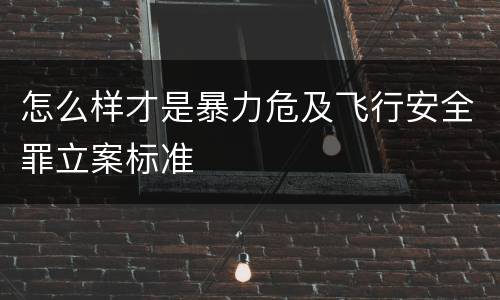 怎么样才是暴力危及飞行安全罪立案标准