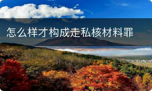 怎么样才构成走私核材料罪