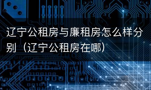 辽宁公租房与廉租房怎么样分别（辽宁公租房在哪）