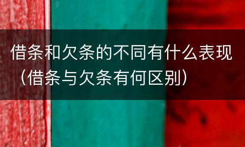 借条和欠条的不同有什么表现（借条与欠条有何区别）