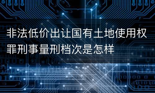 非法低价出让国有土地使用权罪刑事量刑档次是怎样