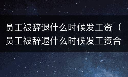 员工被辞退什么时候发工资（员工被辞退什么时候发工资合适）