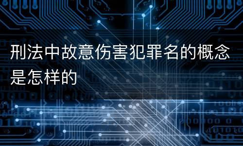 刑法中故意伤害犯罪名的概念是怎样的