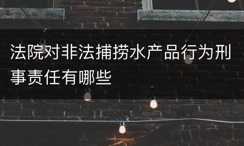 法院对非法捕捞水产品行为刑事责任有哪些