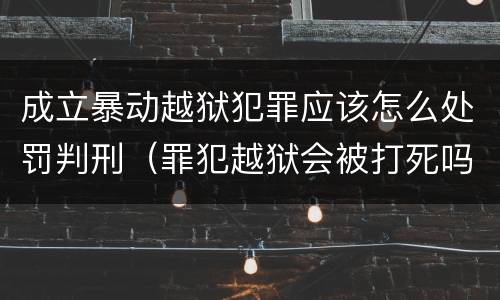 成立暴动越狱犯罪应该怎么处罚判刑（罪犯越狱会被打死吗）