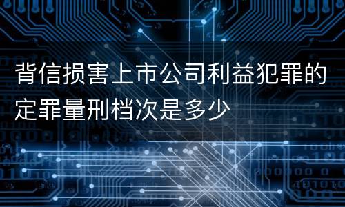 背信损害上市公司利益犯罪的定罪量刑档次是多少